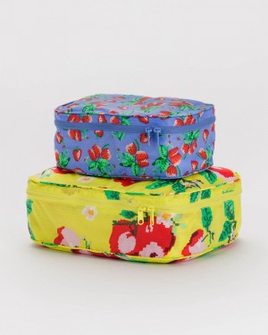 Bolso Pequeño Baggu Packing Cube Set Azules Amarillos | 312475-FDK