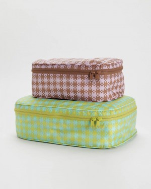 Bolso Pequeño Baggu Packing Cube Set Verdes Marrom | 794681-KIL