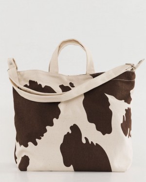 Bolso Tote Baggu Horizontal Duck Marrom Blancos | 736104-PJD
