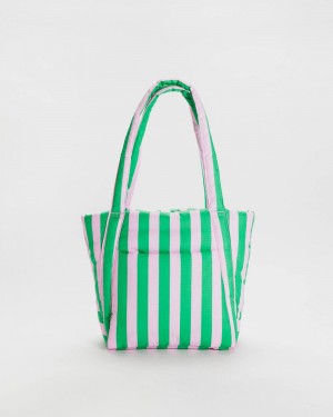 Bolso Tote Baggu Puffy Mini Rosas Verdes | 103276-OEL