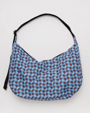Bolsos Cruzados Baggu Large Nylon Crescent Azules | 923405-EZH