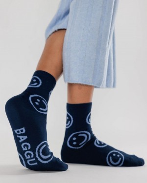Calcetines Baggu Crew Azul Marino | 391076-TWA