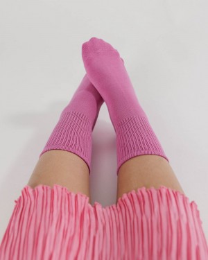Calcetines Baggu Ribbed Rosas | 951670-ZJT