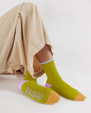 Calcetines Baggu Ribbed Verdes | 128503-ZDJ