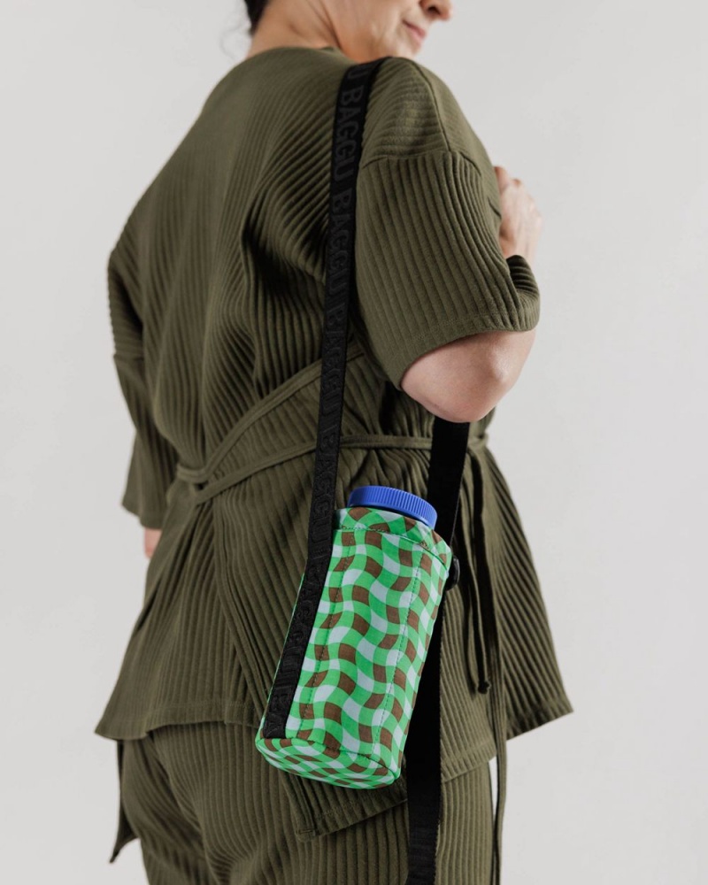 Bolsa Outdoor Baggu Puffy Agua Bottle Sling Verdes | 683570-ZHE
