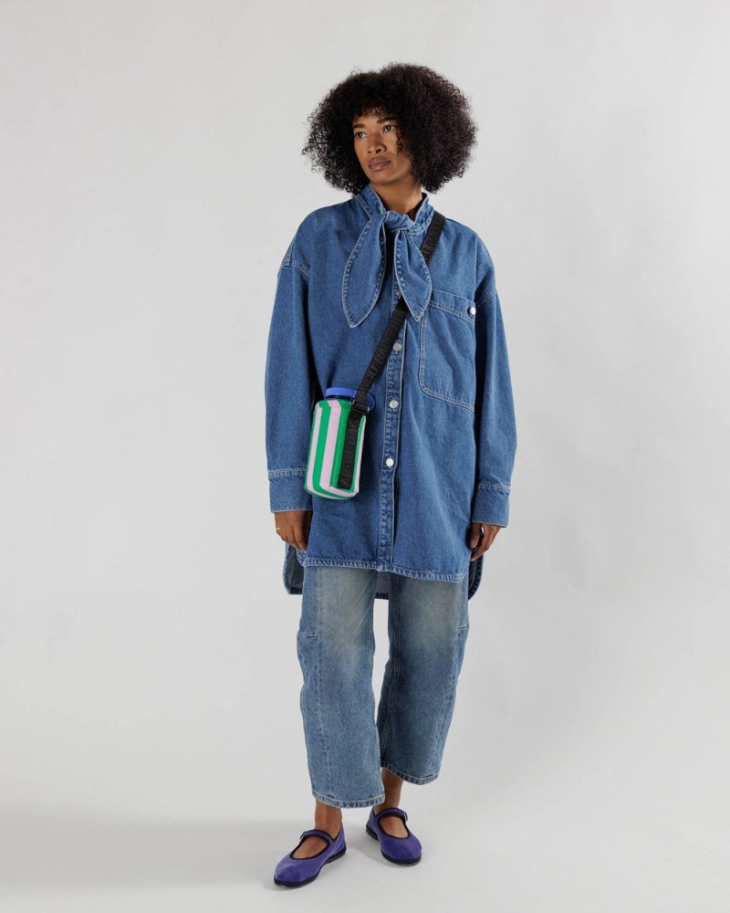 Bolsa Outdoor Baggu Puffy Agua Bottle Sling Rosas Verdes | 309562-RHG