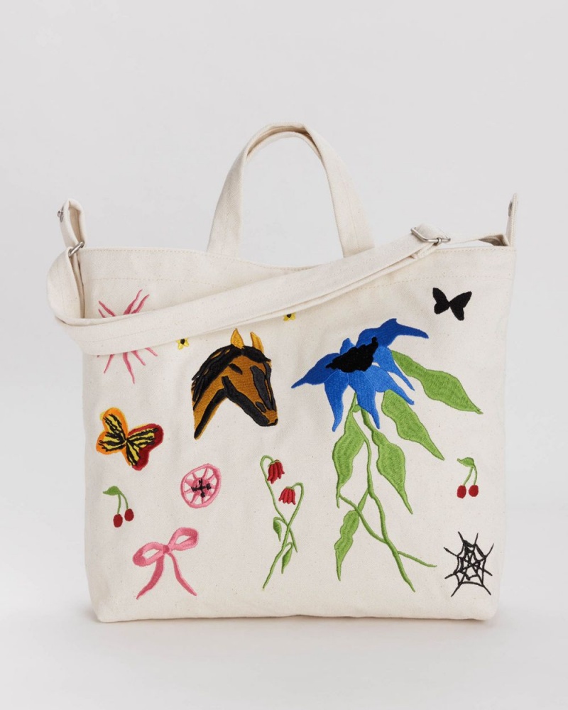 Bolso Tote Baggu Horizontal Duck Blancos | 216359-UBS