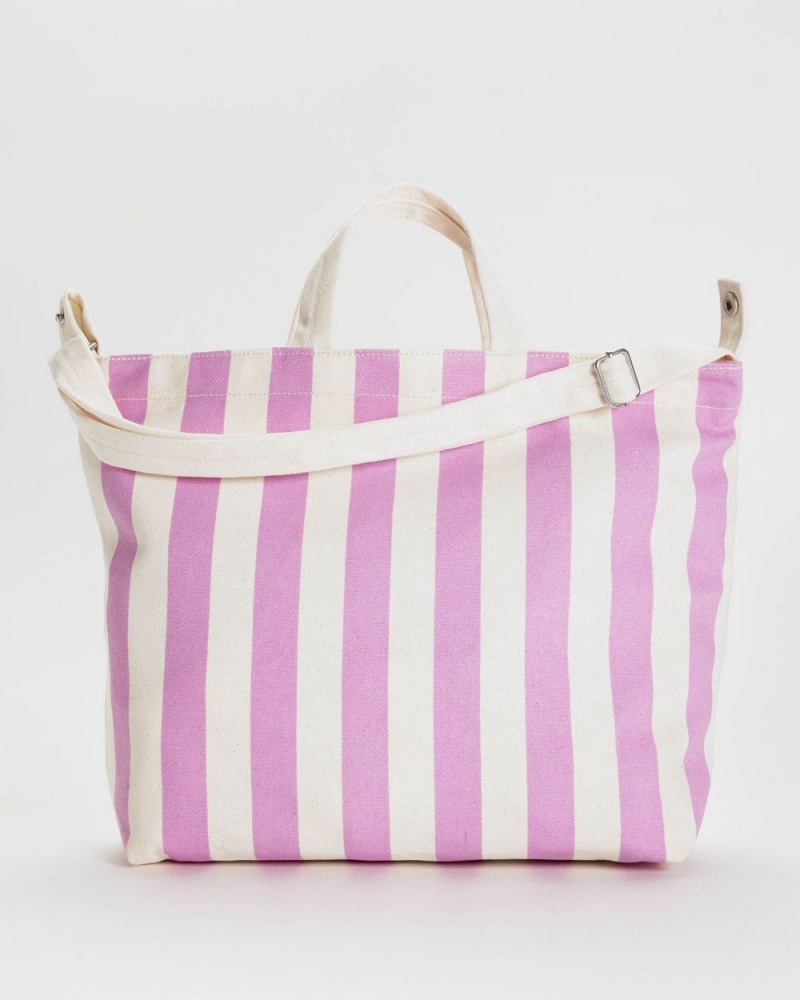 Bolso Tote Baggu Horizontal Zip Duck Rosas Blancos | 215067-JHT