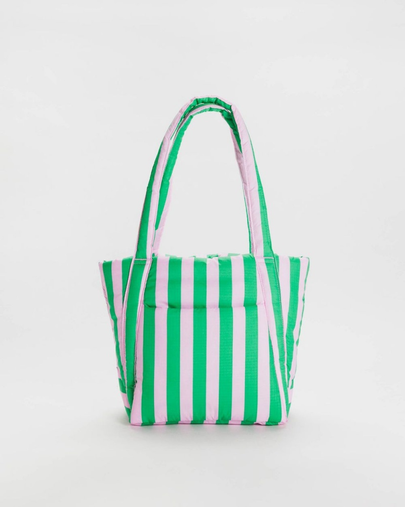 Bolso Tote Baggu Puffy Mini Rosas Verdes | 103276-OEL