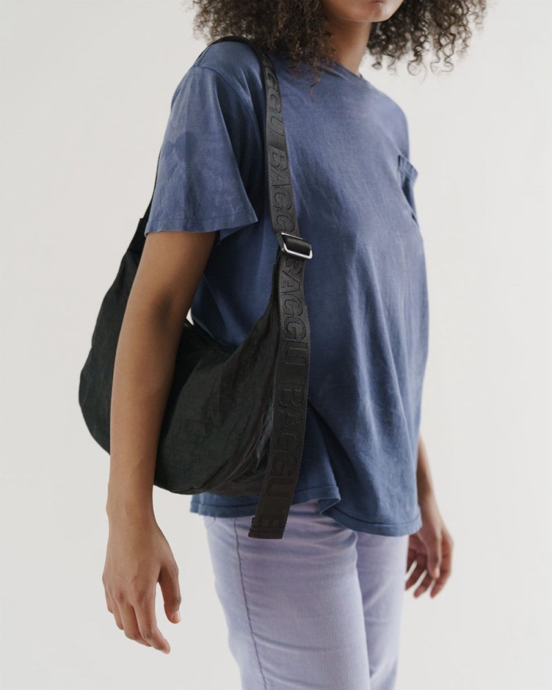 Bolsos Cruzados Baggu Medium Nylon Crescent Negros | 628539-XUD
