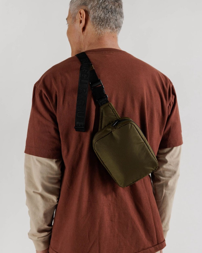 Bolsos Cruzados Baggu Puffy Fanny Pack Verde Oliva | 518029-VBO